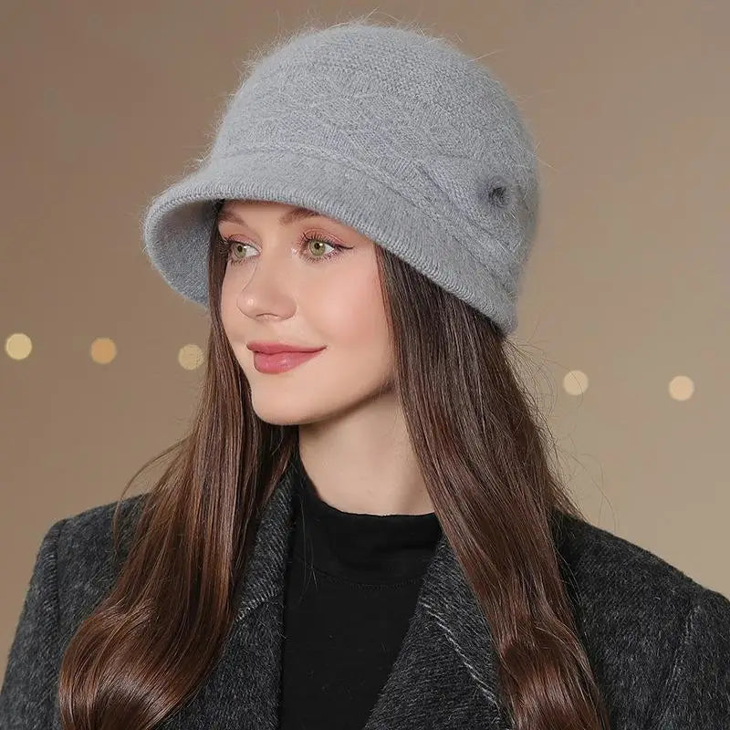 Warm Knitted Cloche Hat for Women