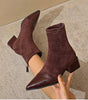 Pointed Suede Heel Boot for Women