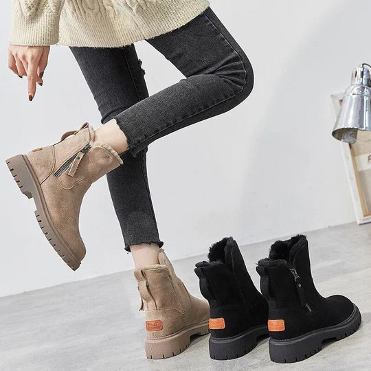 Winter Lined Suede Ankle Boots for Women