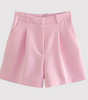 High-Waisted Pleated Shorts for Women