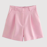 High-Waisted Pleated Shorts for Women