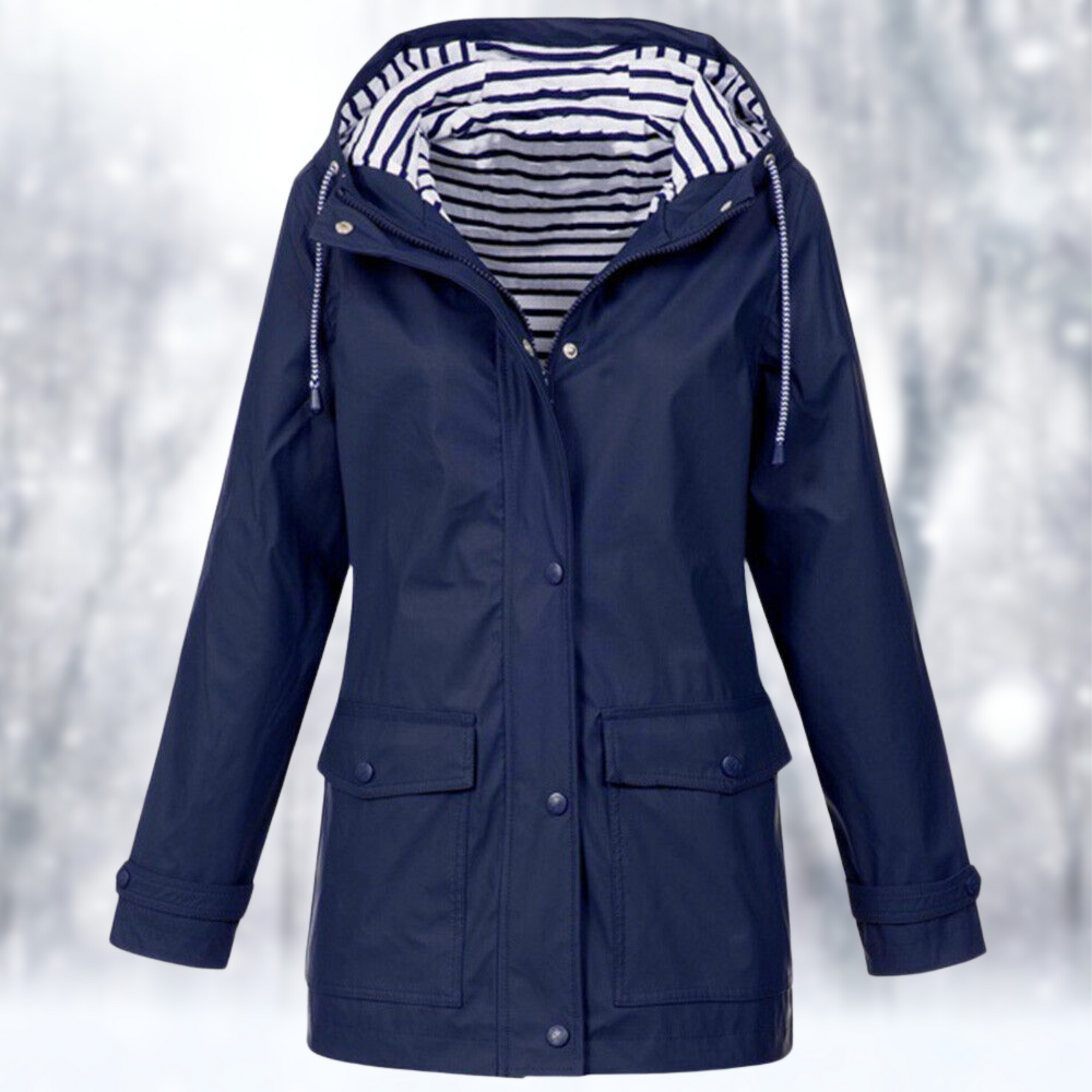 Short Hooded Rain Jacket for Women