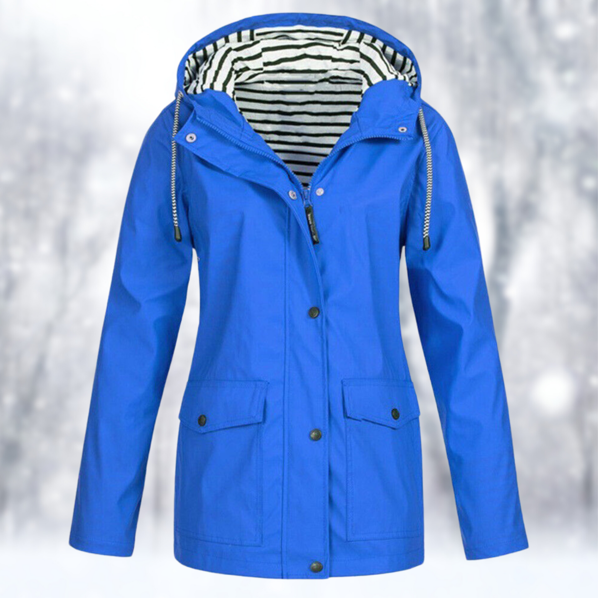 Short Hooded Rain Jacket for Women