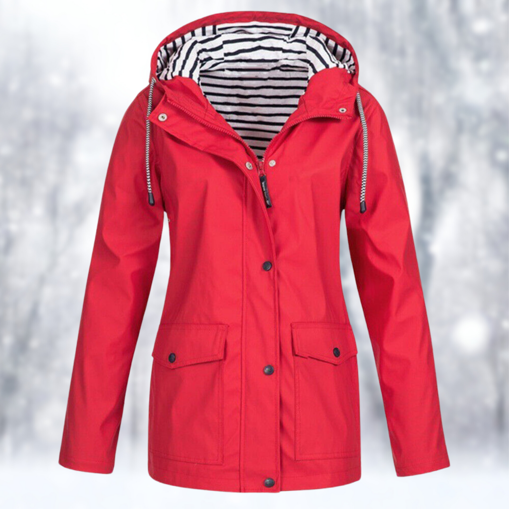 Short Hooded Rain Jacket for Women