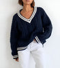 Women's Oversized Twisted Pattern Pullover