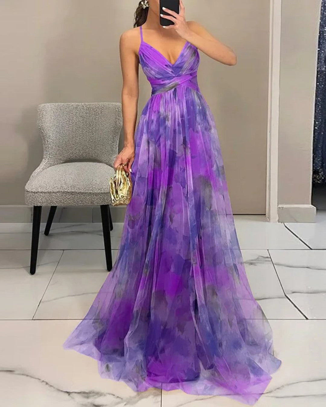 Long strappy dress for women
