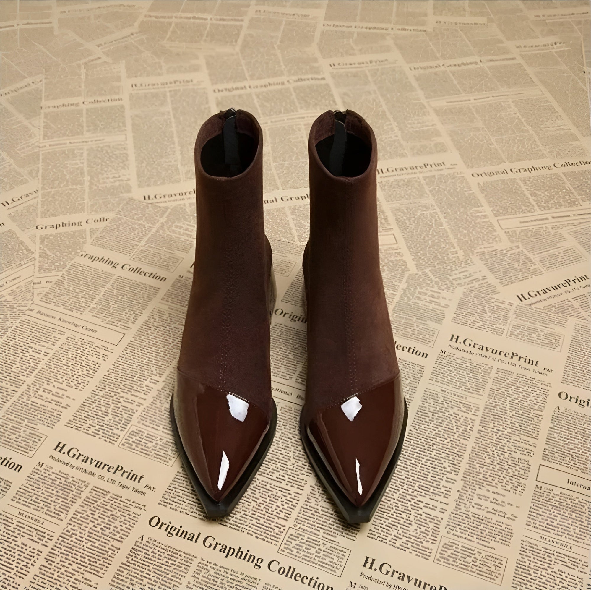 Pointed Suede Heel Boot for Women