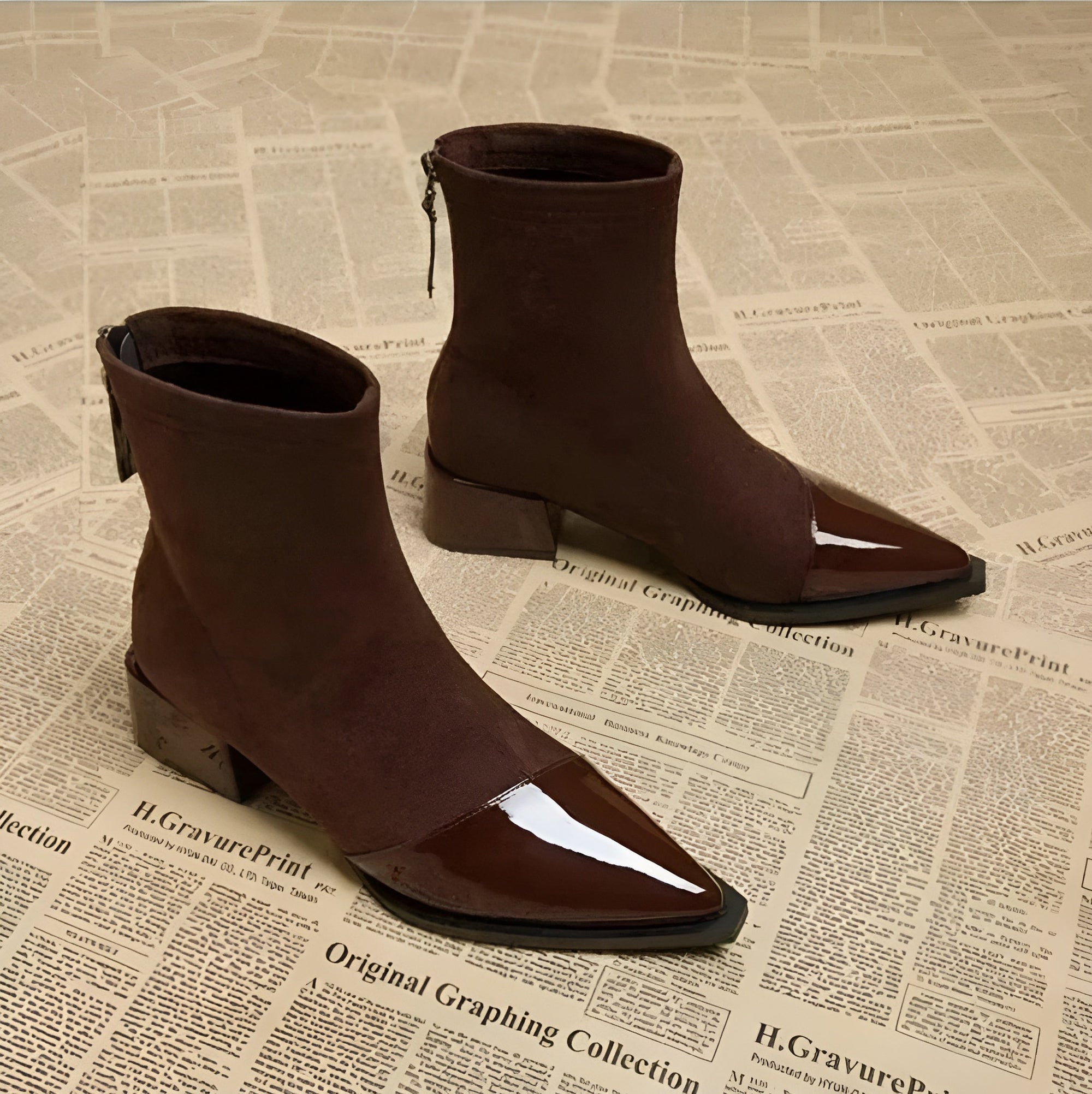 Pointed Suede Heel Boot for Women