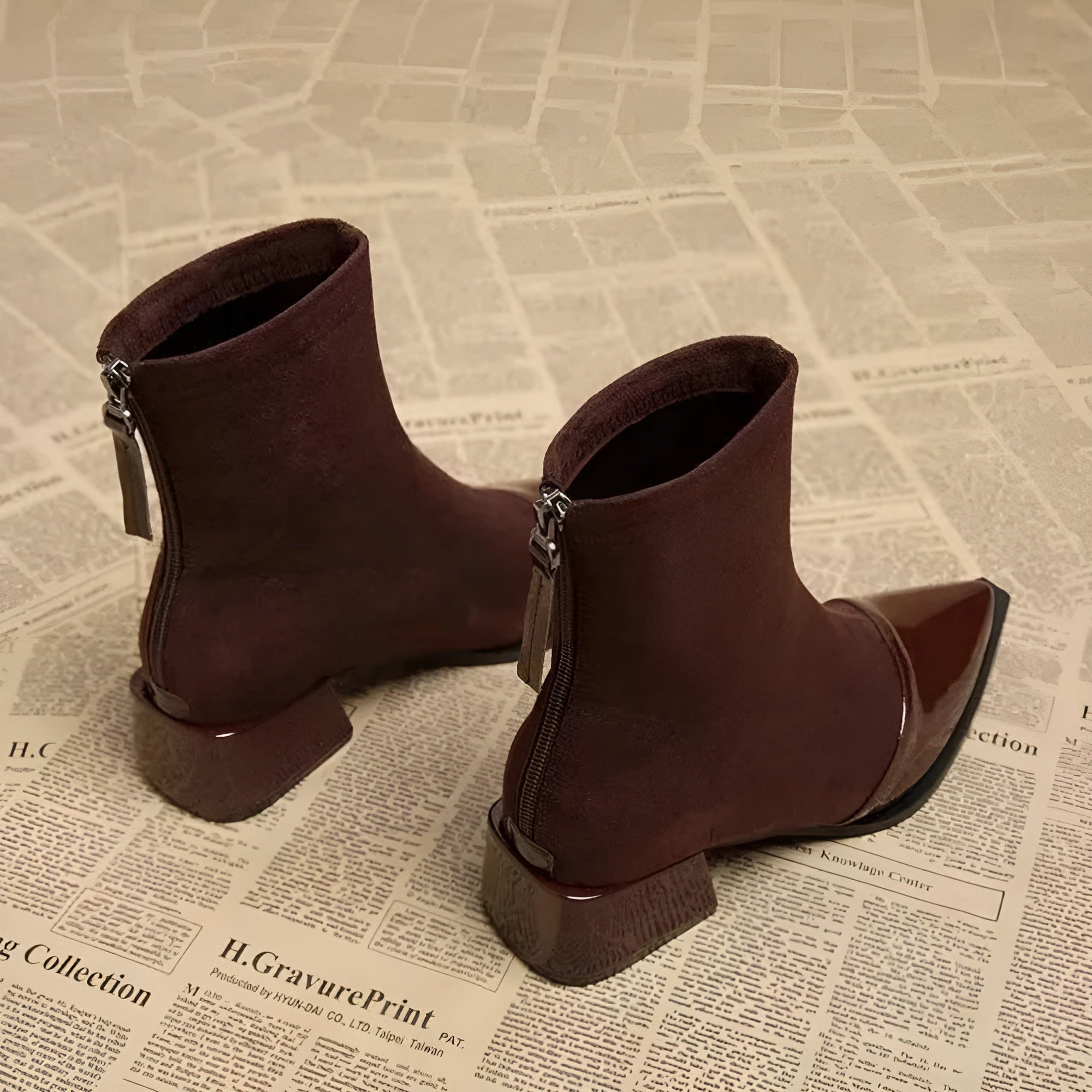 Pointed Suede Heel Boot for Women