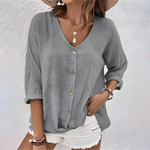 Casual V-neck short-sleeve blouse for women