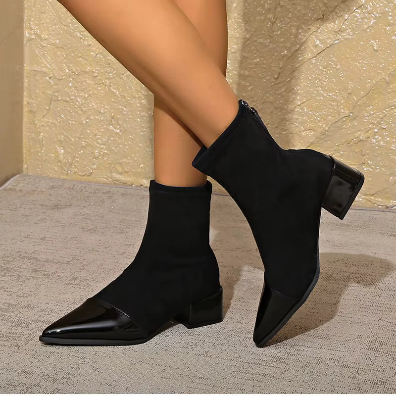 Pointed Suede Heel Boot for Women