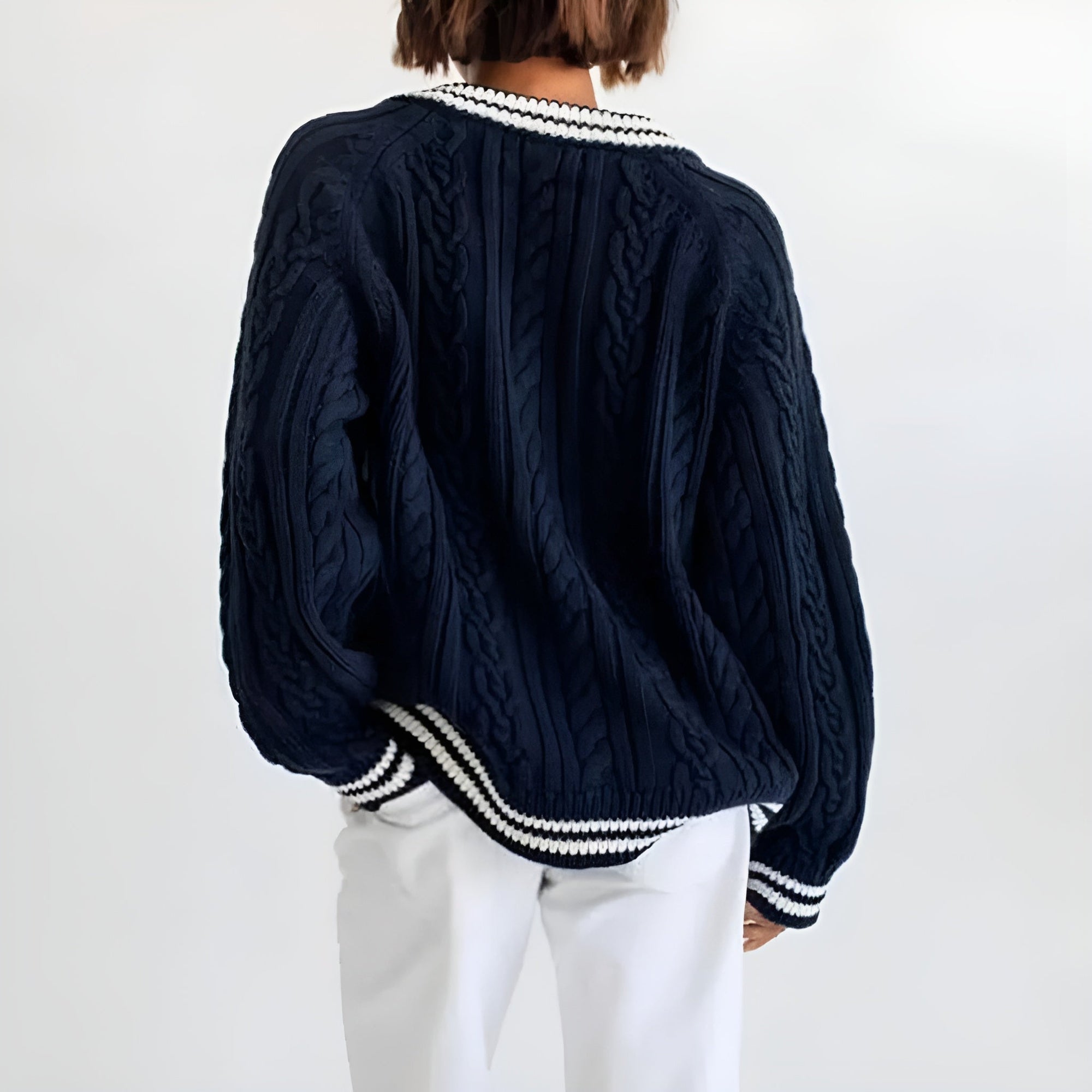 Women's Oversized Twisted Pattern Pullover