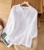 Embroidered Blouse with Mid-Length Sleeves for Women