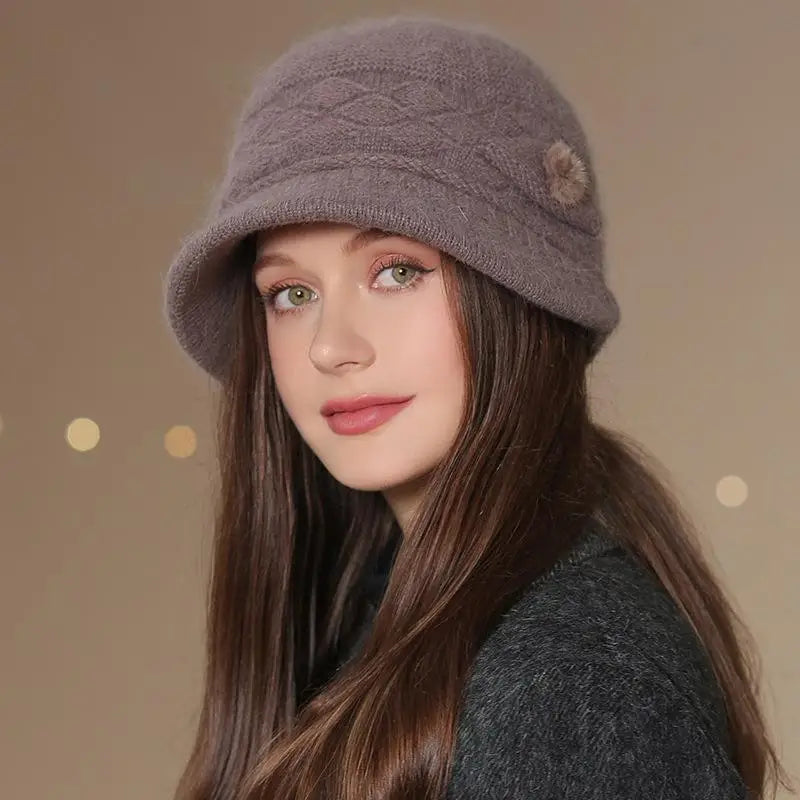 Warm Knitted Cloche Hat for Women