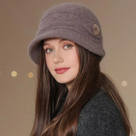 Warm Knitted Cloche Hat for Women