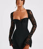 Bodycon Dress with Lace Sleeves for Women
