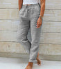 High-Waisted Casual Cotton and Linen Pants for Women