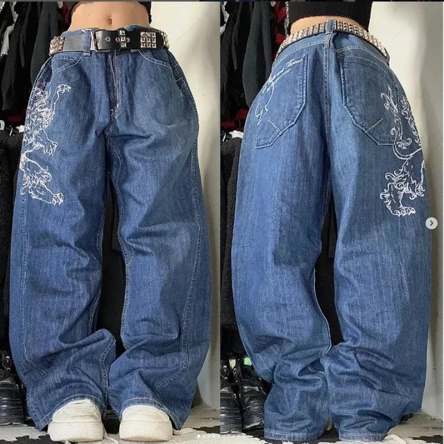 Loose Retro Cargo Jeans for Women