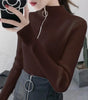 Fitted high-neck sweater for women
