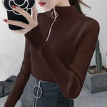 Fitted high-neck sweater for women
