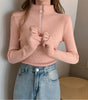 Fitted high-neck sweater for women