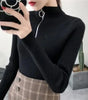 Fitted high-neck sweater for women