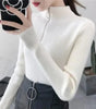 Fitted high-neck sweater for women