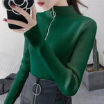 Fitted high-neck sweater for women