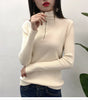 Fitted high-neck sweater for women