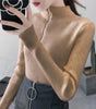 Fitted high-neck sweater for women