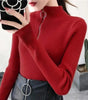 Fitted high-neck sweater for women
