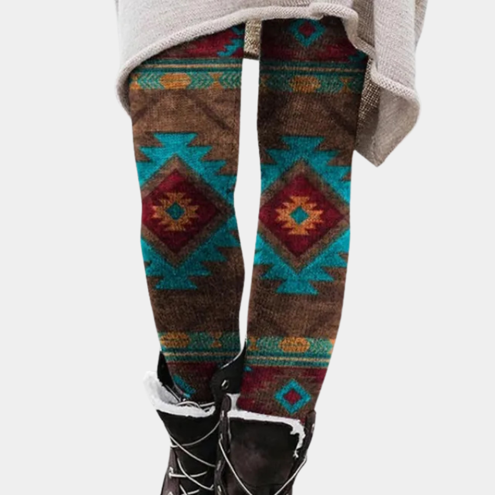 Ethnic Printed Winter Leggings for Women