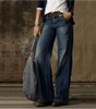 Wide-Leg Washed Mid-Rise Jeans for Women