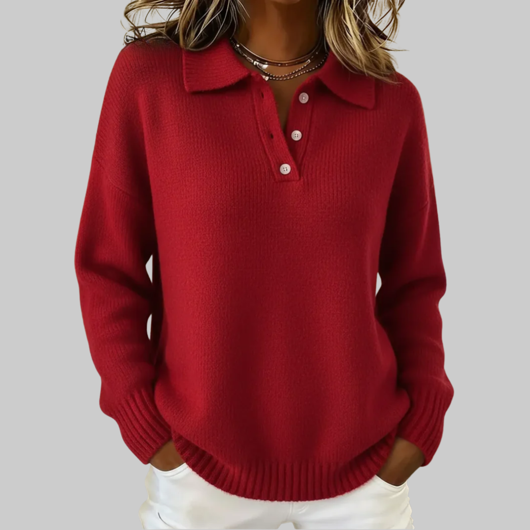 Soft Knit Polo Sweater for Women