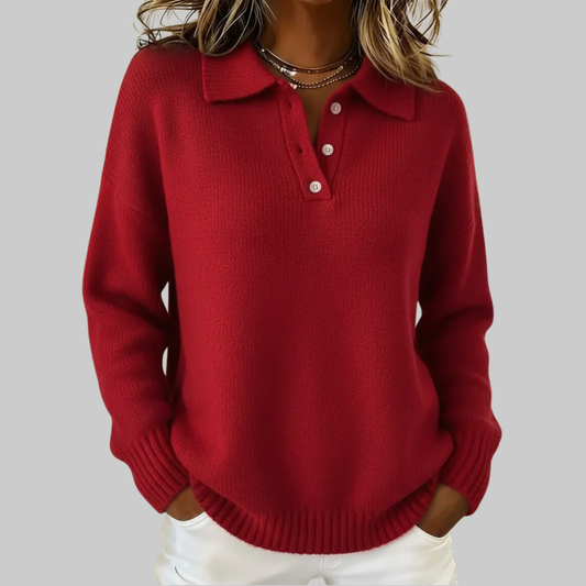 Soft Knit Polo Sweater for Women