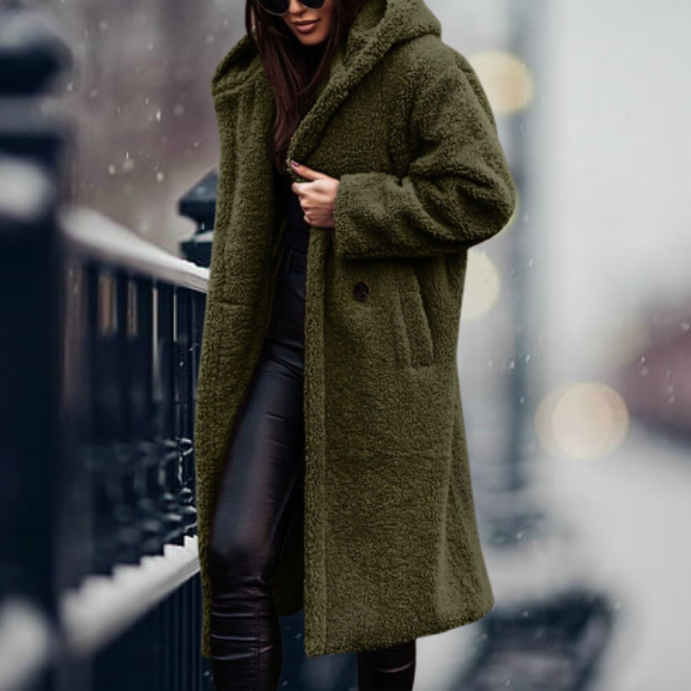 Long Alpaca Wool Coat for Women