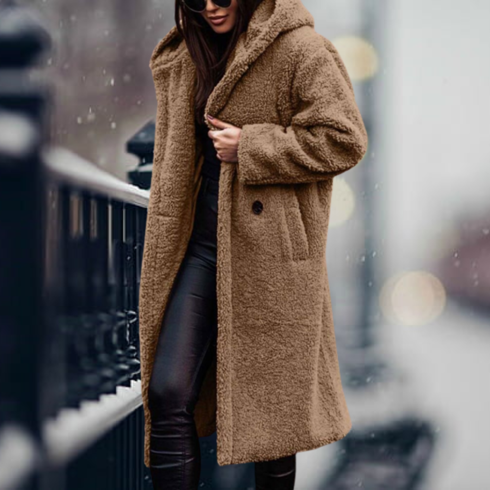 Long Alpaca Wool Coat for Women