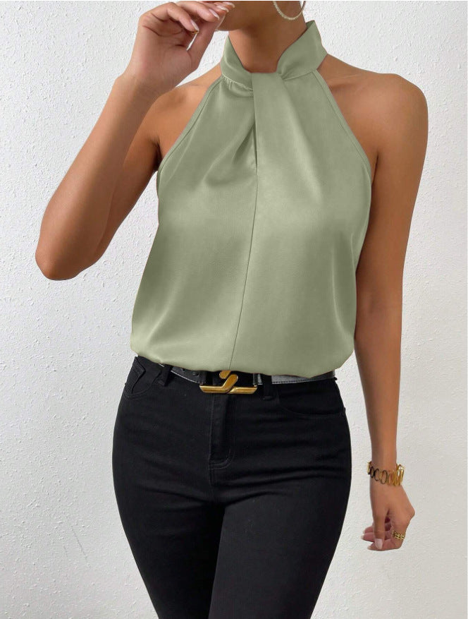 Top Satin Sleeveless with Knot for Women | Perfect for Going Out