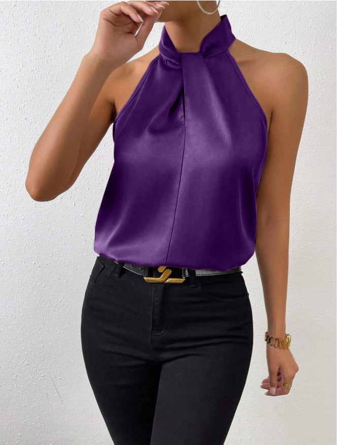 Top Satin Sleeveless with Knot for Women | Perfect for Going Out