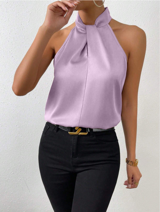 Top Satin Sleeveless with Knot for Women | Perfect for Going Out