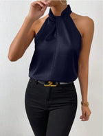 Top Satin Sleeveless with Knot for Women | Perfect for Going Out