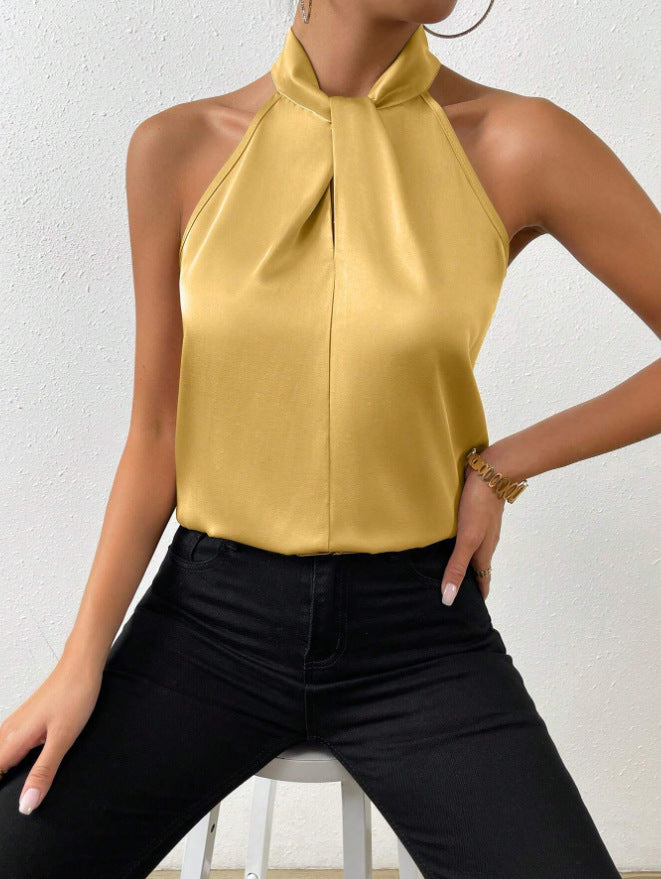 Top Satin Sleeveless with Knot for Women | Perfect for Going Out