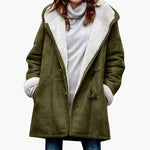 Plus Size Coat for Women with Pockets and Buckle Closure