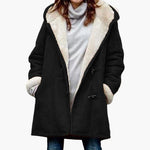 Plus Size Coat for Women with Pockets and Buckle Closure