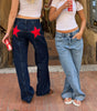 Casual star-patterned jeans for women