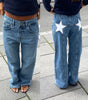 Casual star-patterned jeans for women