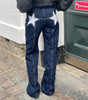 Casual star-patterned jeans for women