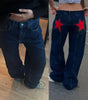 Casual star-patterned jeans for women