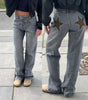 Casual star-patterned jeans for women