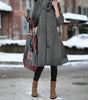 Long loose coat in wool for women